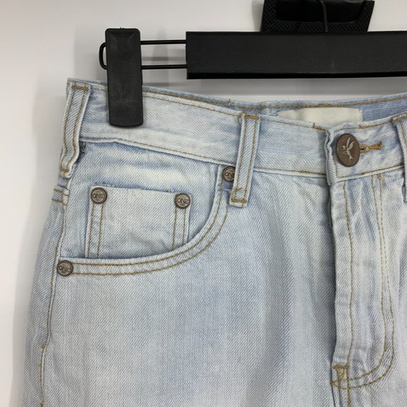 One Teaspoon Denim Skirt Blue 2020 High Waist Mini Distressed Fray Hem - Picture 4 of 13